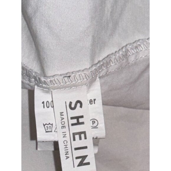 White Puff Sleeve Midi Dress With Shirred Bodice - Picture 3 of 14